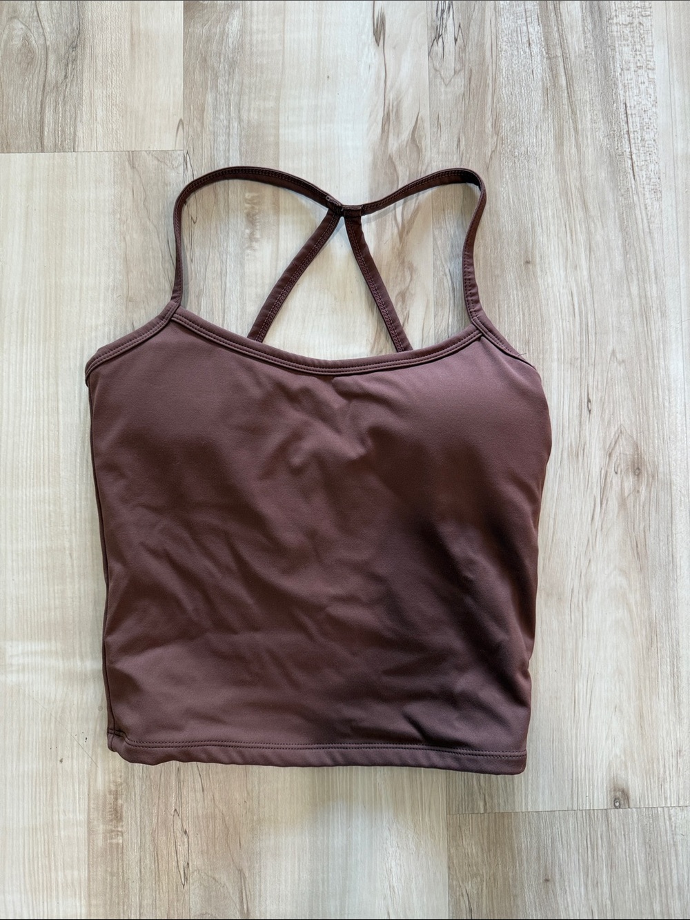 Brown Strappy Cropped Tank Top